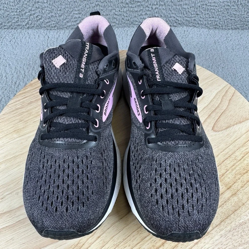 Brooks Womens Transmit 3 Womens 9.5 B Medium Black Running Shoes 1203501B077 - Picture 3 of 12